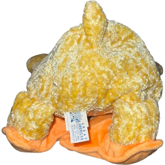 Yellow Duck Duckie Plush Chenille Laying Lay Down Great American Toy 18 Inches - Picture 6 of 8